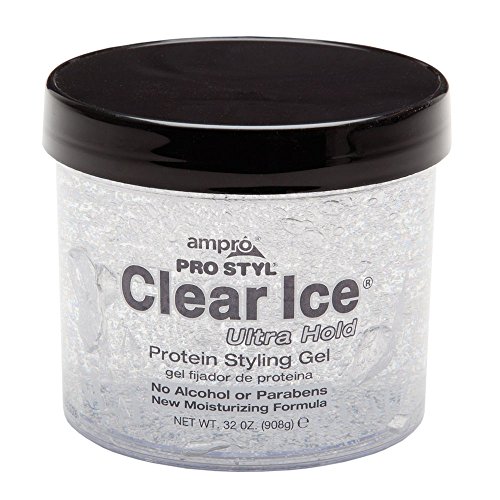 (PACK OF 2) AMPRO Clear Ice Ultra Hold Protein Styling Gel (32oz)