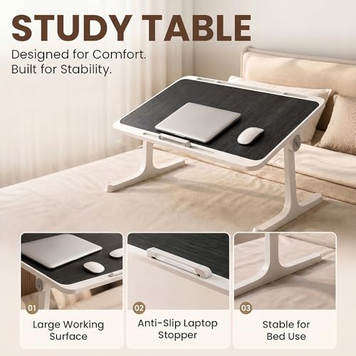 Image of StarAndDaisy Kids Study Table Foldable /Multipurpose Baby /Kids Bed Table for Laptop and Study /Laptop Table Stand with Adjustable Table top Angle Book /Tablet Holder -Black