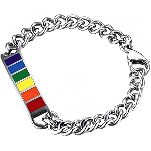 Pulsera de acero inoxidable arcoíris LGBT OIDEA Cover