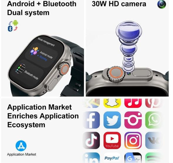 Image of HK Ultra One 4G /5G Smart Watch with SIM & GPS | 4GB RAM 32GB ROM | AMOLED Display | AI-Powered | Side Camera | Fitness & Sports Tracker for Men & Women (Black)