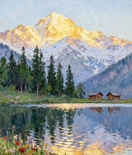 NKVNKV Paint by Numbers Kit for Adults Beginners Mountain Adult Paint by Numbers on 20 Lx16 W Canvas for Painting Kits for Adults in Colorful Boxfor Gift Home Wall Decor Without Frame (Mountain)