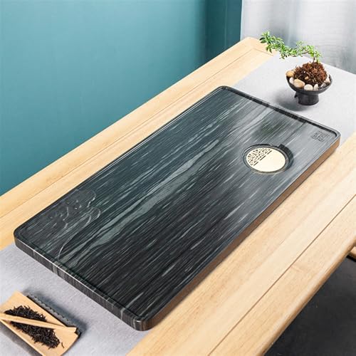 CKKNILV Tea Tray Natural Green Wood Grain Stone Tea Tray for Home Use Modern Stone Tea Table Tea Sea Chinese Tea Set Tea Table Tea Sets Tray,60x30x3cm (70x35x