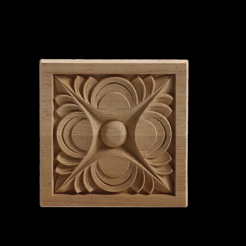 Artisanat bois sculpté LIJUCAI F5012 applique décorative non peinte