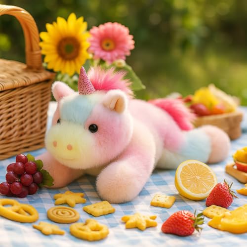 Adorable Rainbow Unicorn Stuffed Animal Soft Stress Relief Plush Toy Cute Birthday Gifts for Boys Girls Kids Toddlers - Image 5