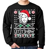 Let It Snow Jon Snow Ugly Christmas Sweatshirt (Large, Black)