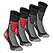 Produktbild XTREME SOCKSWEAR Herren & Damen Wandersocken Trekking Outdoor Sport Funktionssocken Atmungsaktiv Frottesohle Gepolstert (4 Paar) Schwarz-Grau 42-45