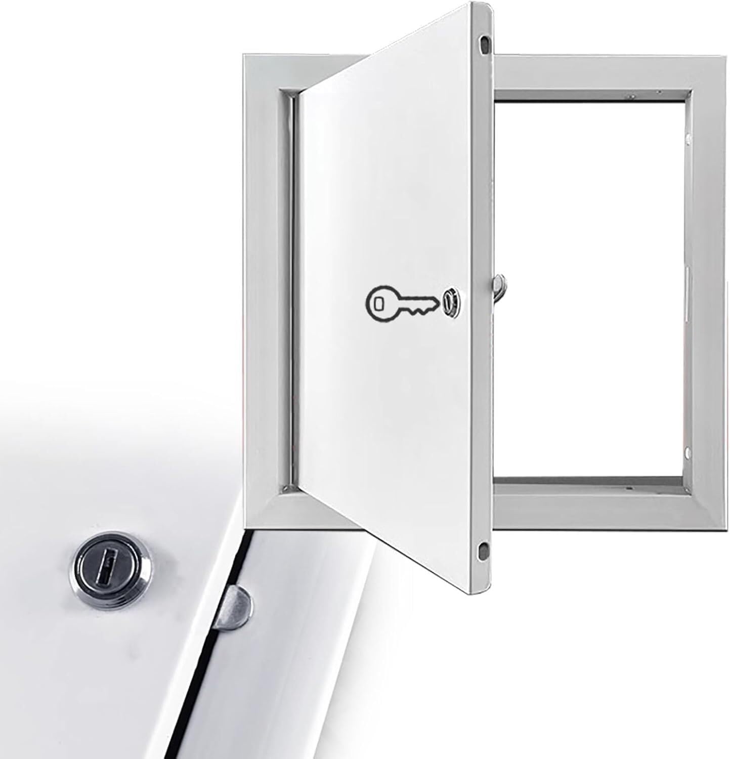 CucCe Pipe Inspection Hatch Access Panel Wall Access Panel Lock Inspection Panel Door, Attic Service Revision Hatch Cover with Key(15x15cm/6x6in)