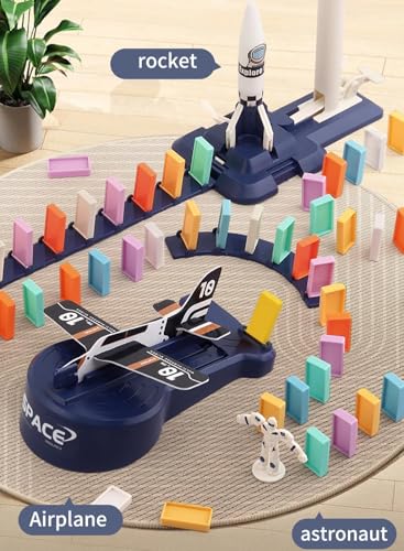 Domino Train Toy para Niños 200 pzs con Tren Eléctrico miniatura 2