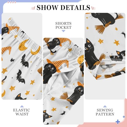 Broom Cats and Bats Boys Pants for Kids Jogger Pants with Pockets S4