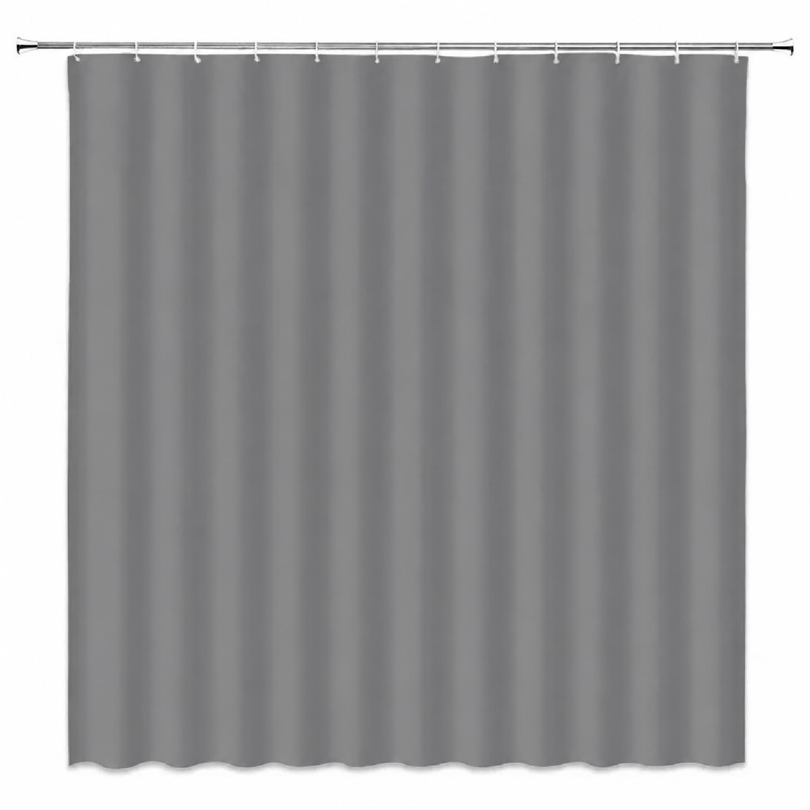 18meng Art Grey Shower Curtain 160 x 160 cm Waterproof Mould Proof Resistant Polyester Fabric Bathroom Curtain with 12 Hooks Washable Weighted Shower Curtains for Bath Tub Shower Stall