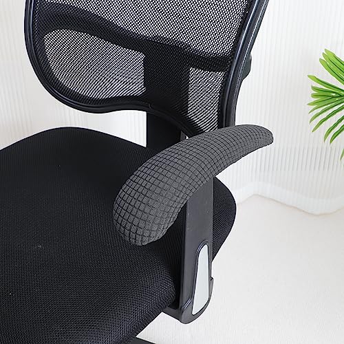 Image of FORCHEER Office Chair Armrest Covers Stretchable Water Resistant Spandex Stretch Jacquard Elastic Band Computer Office Chair Arm Pad Covers Chair Slipcover for Desk Chairs Arm 2P-Dark Grey