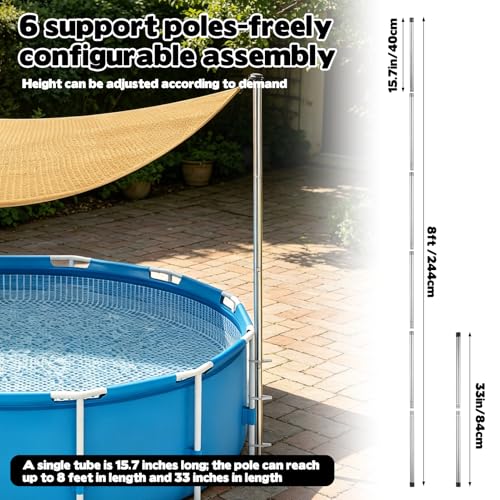 FMOACEN Set Sombrilla Triangular para Piscina de 13x13x13 FT miniatura 3