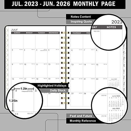 Monthly Planner 2023-2026 - 3 Year Monthly Planner From July 2023 To June 2026, 6.4'' X 8.5'' Monthly Planner With Tabs, Monthly Calendar Planner 2023-2026 With Thick Paper #TOP2
