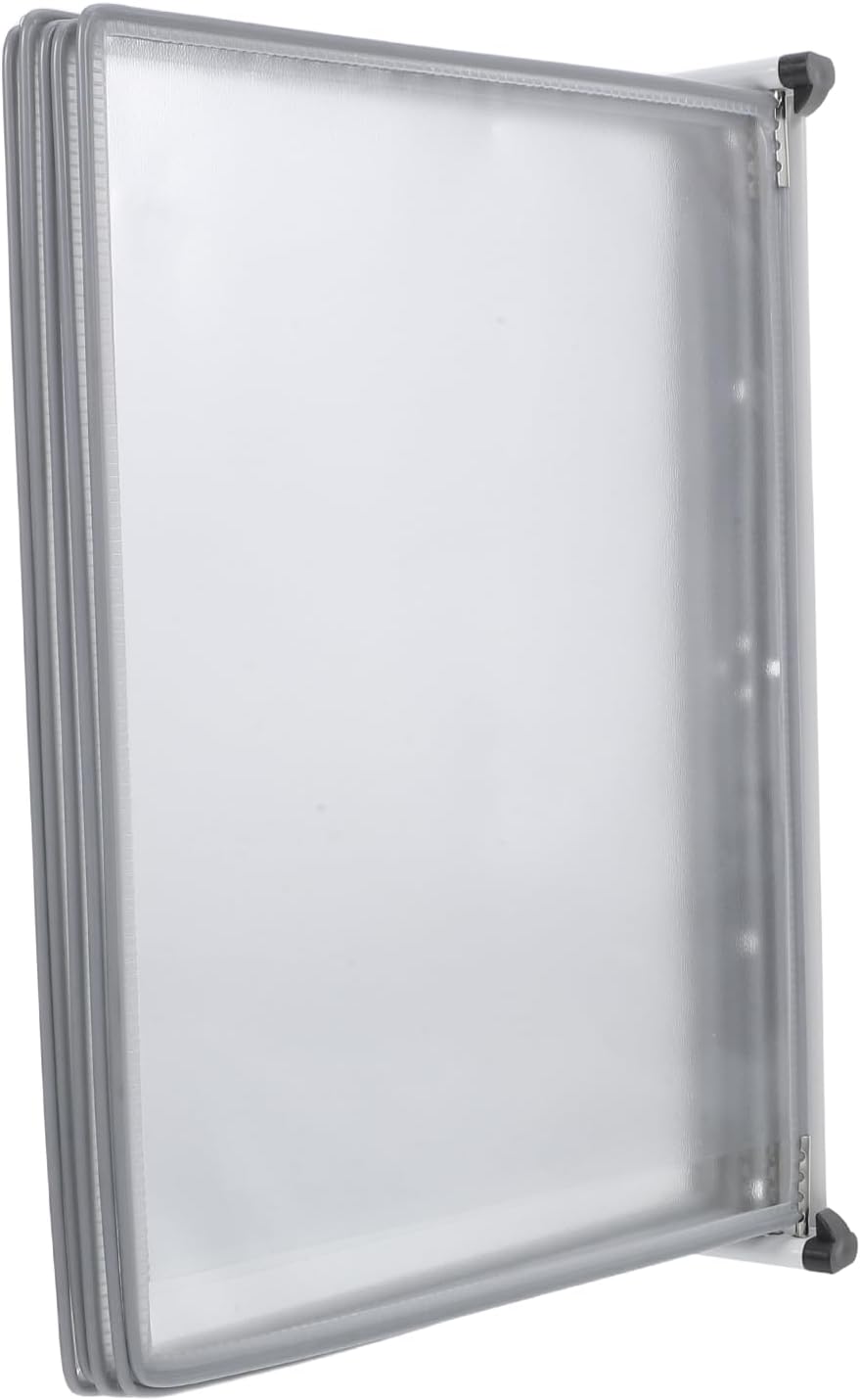 SUPVOX Wall Mounted A4 File Organizer 5-page Hanging Document Display Rack Grey Plastic Wall Folder Holder for Office Workspace Conference