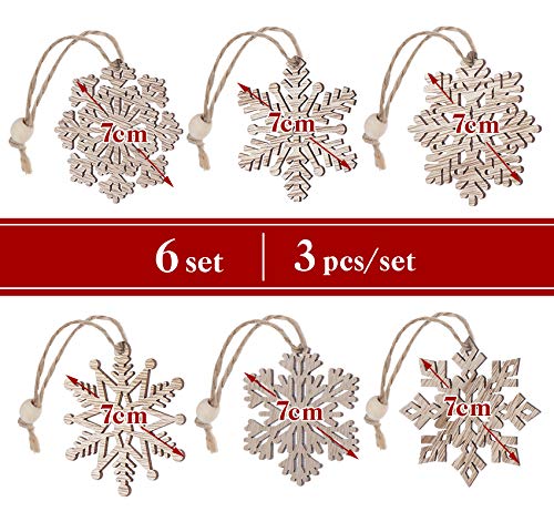 18pcs-Natale-fiocchi-di-neve-ornamenti-albero-di-legno-appeso-decorazioni-rustiche-legno-artigianato