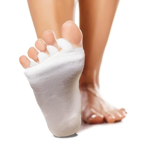 HIGH PULSE | Calcetines para separar los dedos del pie (1 par | talla única) - El suave alivio para el hallux valgus y las malposiciones de los dedos del pie (crema) Cover