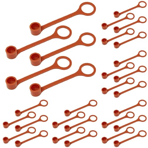 30 Pack Rubber Blow Off Caps,Fire Suppression Nozzles – Grease Caps Kit for Off and Systems Blow Tools & Home Improvement (Orange)
