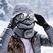 Winter Thermal Hat with Glasses Windproof Ski Mask Cap Fashion Warm Hat for Cycling, Trapper Beanie with Goggles Built in (Blue 1pc)