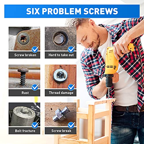 Image of Serplex 33PCS Damaged Screw Extractor Set Stripped Screw Extractor Set for Broken Bolt, Screw Extractor Remover Tool with Socket Extension Drill Bits Tools Set, Easily Remove Stripped Screws