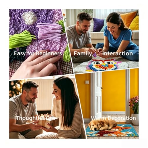 Image of DIY Latch Hook Pillow Kits for Adults Hydrangea Flowers Printed Pillowcase Crochet Yarns Hooking Handmade Pillow Cover Cushion for Home Sofa Decoration 17x17inch-5