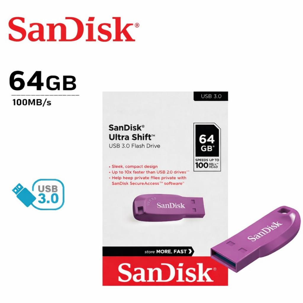 MEMORIA USB SANDISK ULTRA SHIFT 64GB PURPLE Z