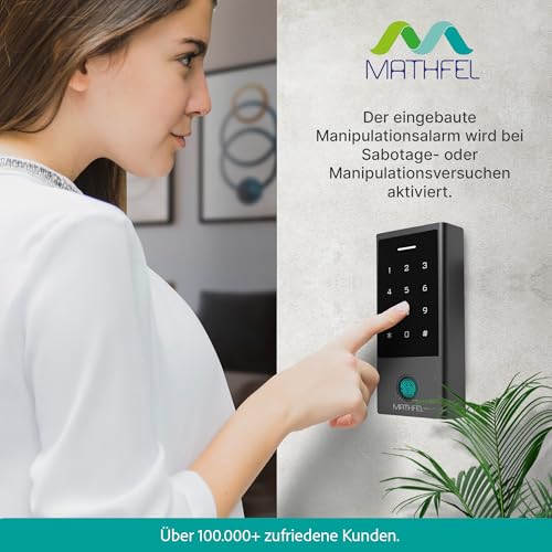 MATHFEL Smart Lock Zugangssystem mit Fingerabdruck & RFID – Elektronisches Türschloss für Haustür, IP66, Code & Transponder, Elektrisches Türschloss Außen, Automatisches Smartes Türschloss – Bild 5