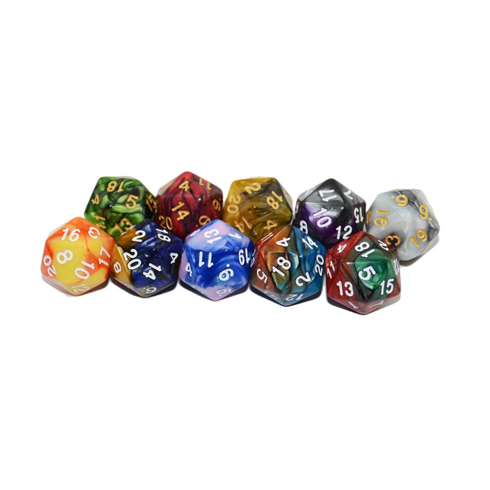 StarMall 10-Pack Two Color 20 Sided Dice D20 Polyhedral Dice - Image 2
