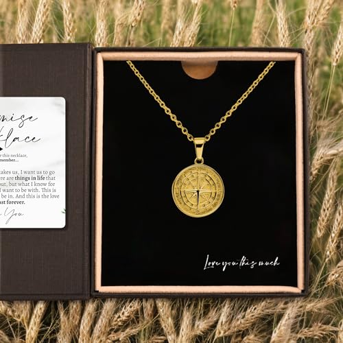 To My Man 316L Steel Compass Necklace, Love Gift for Him, Romantic Gift for Boyfriend Birthday, Sentimental Gifts for Him Long Distance Relationship3