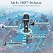 DFTRT Wireless Microphones, UHF Metal Rechargeable Cordless Dynamic Mic System with Auto-Connect Receiver, 160ft Range Professional Wireless Microphone for Karaoke, Party and PA System