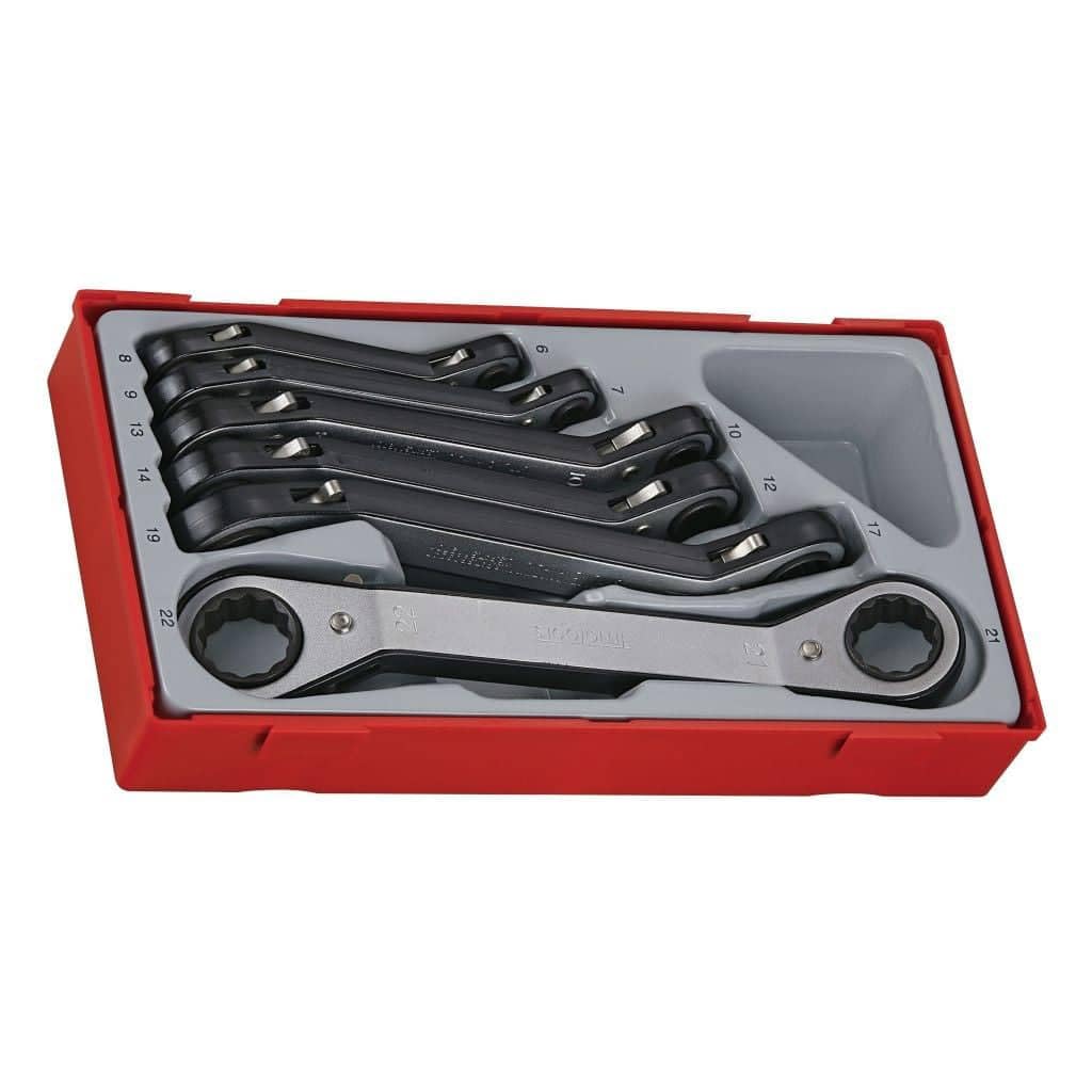 Teng Tc38 Ttrors Metric Ratchet Ring Spanner Set, 6 Piece
