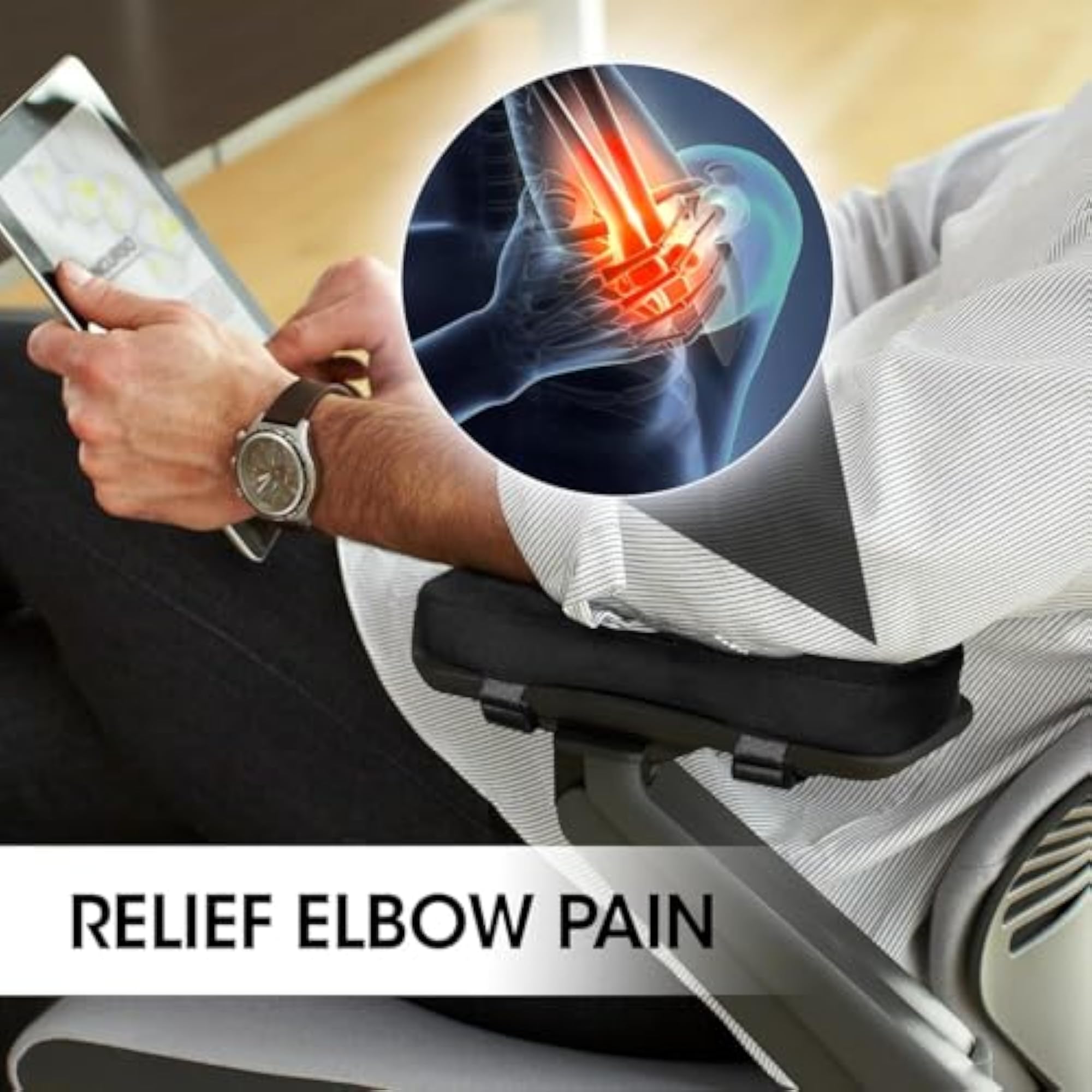 2 Pack Thick Armrest Pads Memory Foam Office Chair Arm Pads
