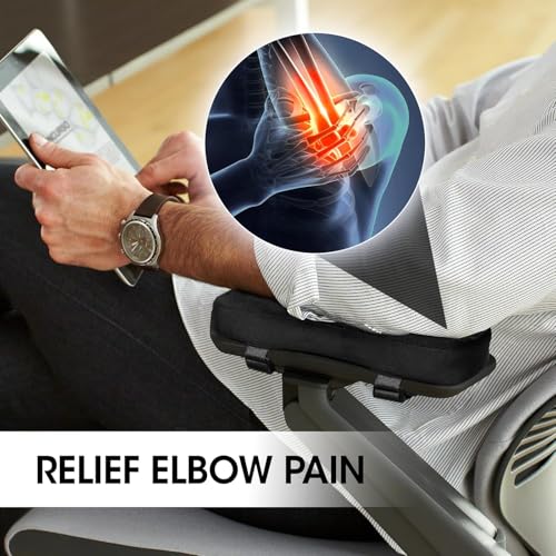 Image of Clefairy Arm Cushions for Office Chairs Office Chair Armrest Pads, Memory Foam Arm Cushions for Office & Computer Chairs, Soft Elbow Support Arm Rest Covers for Desk Chair,(Black)