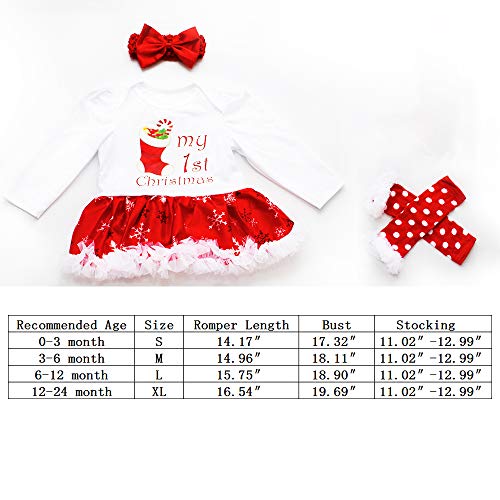 Winmany Pasgeboren Baby Meisjes Kerst Romper Tutu Jurk Outfit Hoofdband Been Warmer Schoenen - Afbeelding 8