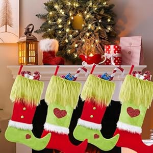 Personalized Griinch Christmas Stockings 2 Pack, Funny Griinch Christmas Decorations 20 Inch Large Gift Bags Plush Hair Christmas Thief Tree Ornaments Party Favors for Fireplace Holiday Farmhouse Personalized Griinch Christmas Stockings 2 Pack Funny Griinch Christmas Decorations 20 Inch Large Gift Bags Plush Hair Christmas Thief Tree Ornaments Party Favors for Fireplace Holiday Farmhouse