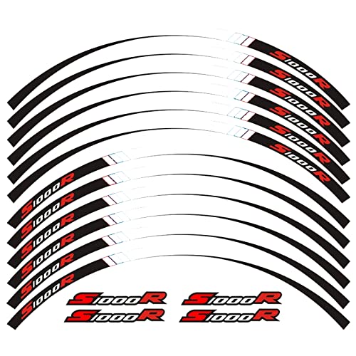 Autocollant Réfléchissant Moto BMW S1000R 12 Bandes de Jante Bandes Décoration Moyeu de Roue de Course