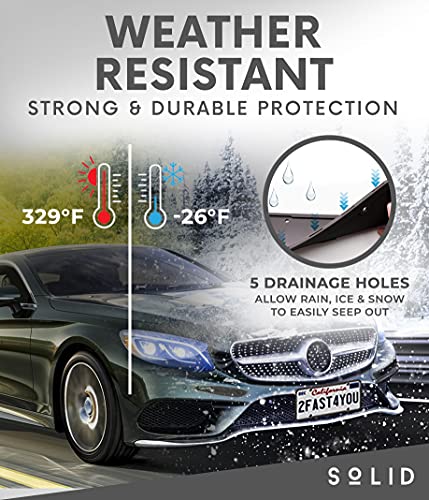 Silicone Black License Plate Frame Covers 2 Pack- Front And Back Car Plate Bracket Holders. Rust-Proof, Rattle-Proof, Weather-Proof (Black) #TOP3