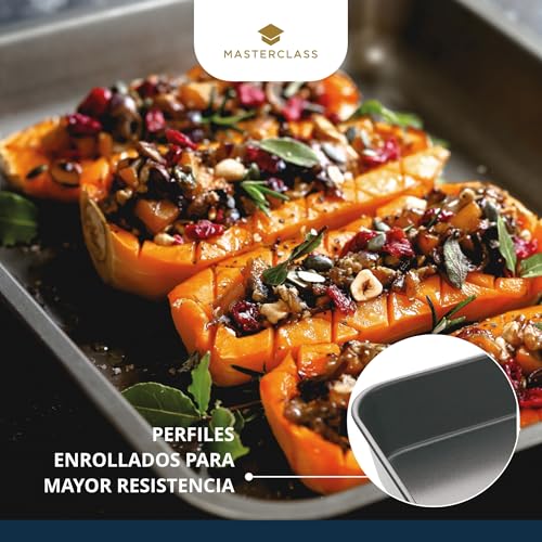 Bandeja asador de horno rectangular de acero negro Master Class 34cm 6