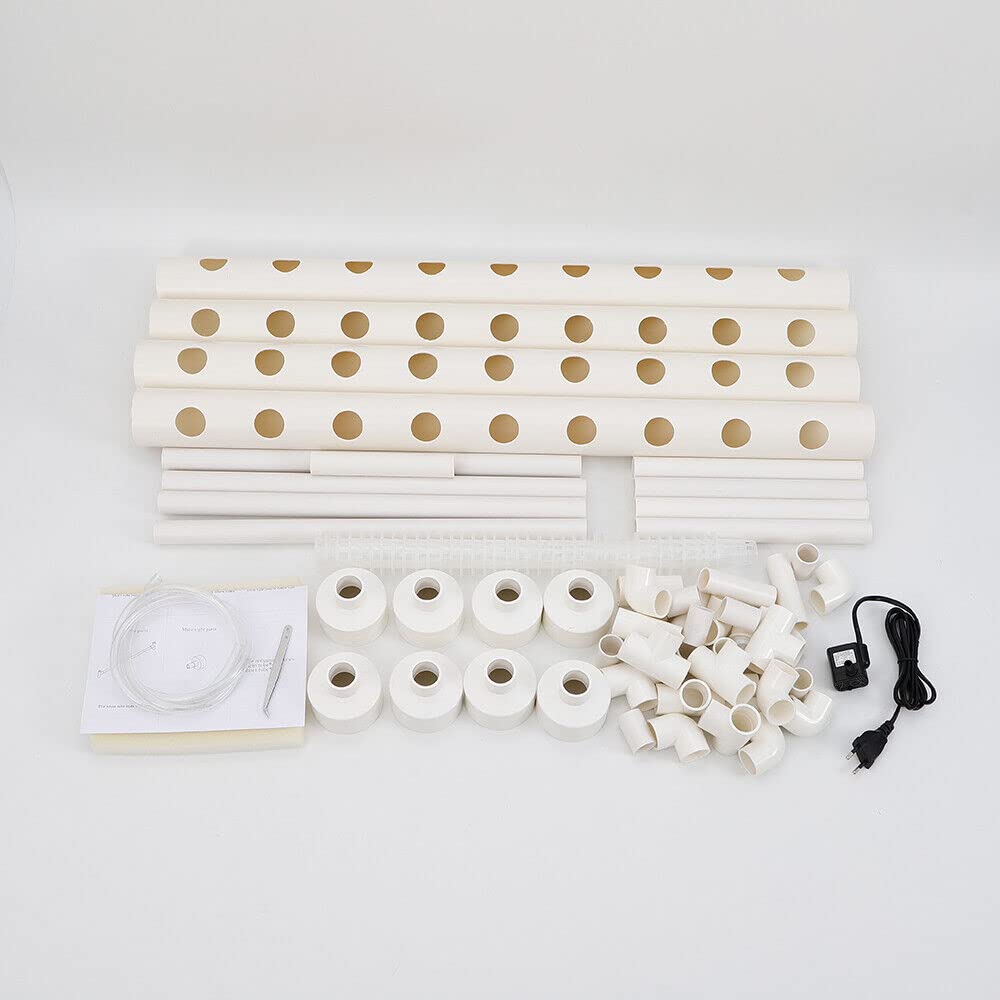 Hidropónico de 36 Agujeros, Kit de Cultivo hidropónico con Tubo hidropónico de PVC para Cultivo de Plantas sin Tierra