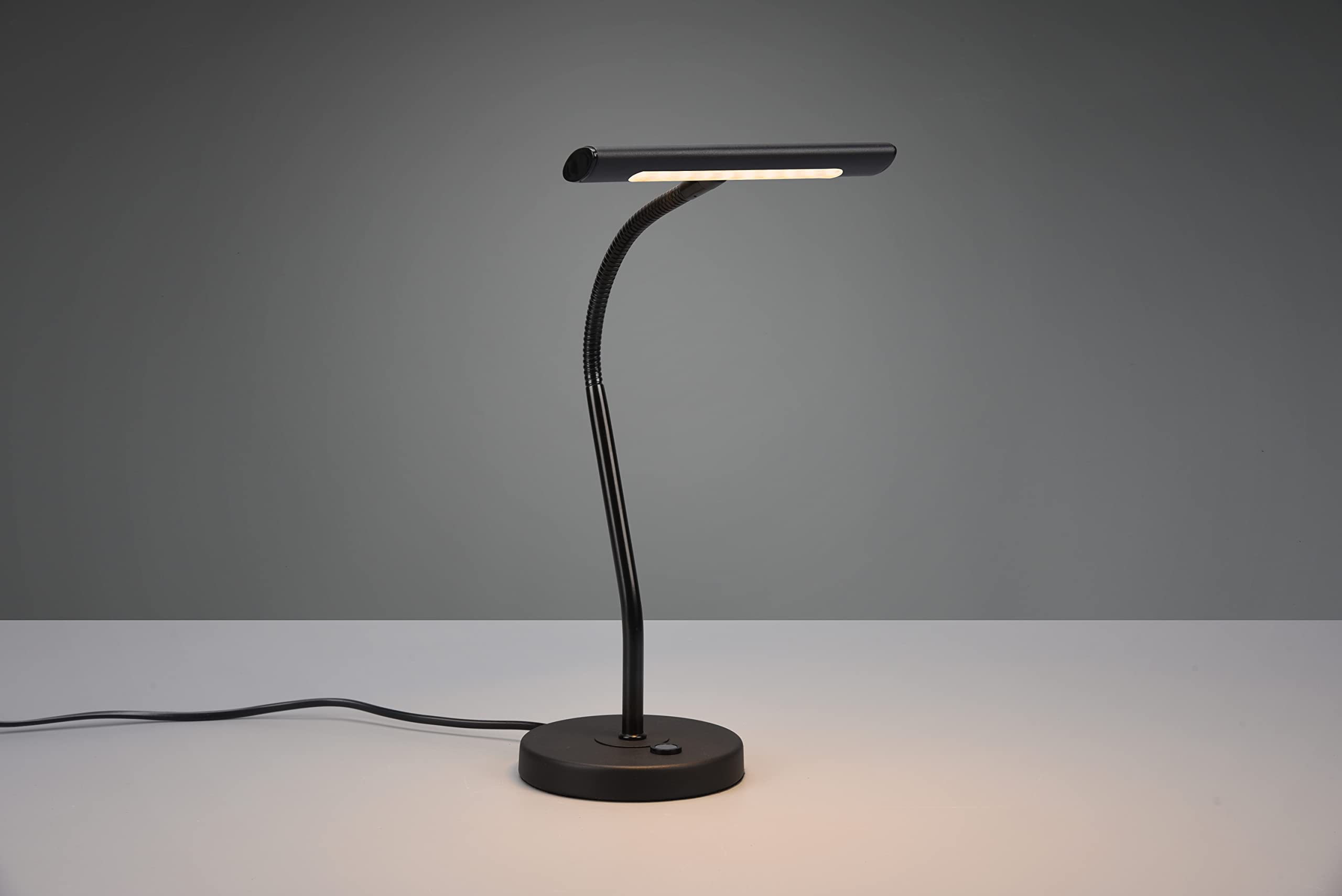 Trio Leuchten LED Tischleuchte Curtis 579790132, Metall Schwarz matt, inkl. 4 Watt LED, Dimmer, Flexarm