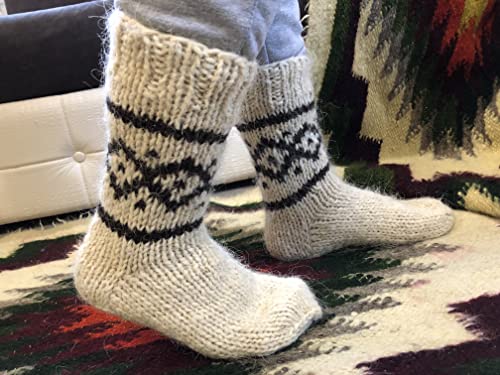 Hand Knitted Woolen Socks, Made In Ukraine Men's/Women's handmade made of natural wool, Large Sizes, Extra Thick, Bed wool socks, Winter socks, Warm socks, Cozy socks for hiking2