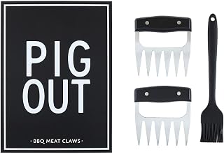 Santa Barbara Design Studio BBQ Tools Meat Claws and Basting Brush Gift Boxed Set, 3-Pieces, Pig Out