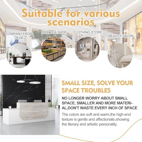 Modern Reception Desk with Counter,Large Front Desk Reception Counter with 2 Lockable Drawers and 2 Mobile Storage Cabinets,Receptionist Desks for Office,Salon,or Retail,L Shaped Checkout Counter