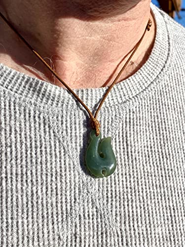 Jade Fish Hook Pendant, Nephrite Jade Pendant, Jade Māori Fish Hook Pendant, Jade Necklace Men, Jade For Boyfriend, Natural Green Jade. #TOP1