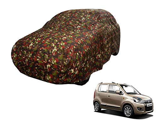Image of Auto Hub Car Cover Compatible with Maruti WagonR Old with Weather Proof, Triple Stitched, WagonR Car Cover Jungle Look
