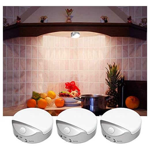 Closet Lights, BEACON Under Cabinet Lighting Motion Sensor Light, LED Battery Operated Closet Light, Stick Up Anywhere with No Tools, Perfect for Closet, Staircase, Hallway, Bedroom, Kitchen(3 Pack)
