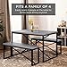 Best Choice Products 45.5in 3-Piece Bench Style Dining Furniture Set, 4-Person Space-Saving Dinette for Kitchen, Dining Room w/ 2 Benches, Table - Gray/Black
