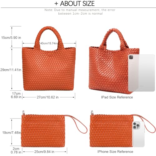 Image of JINMANXUE Fashion Woven Bag Shopper Bag Travel Handbags and Purses Women Tote Bag Large Capacity Shoulder Bags