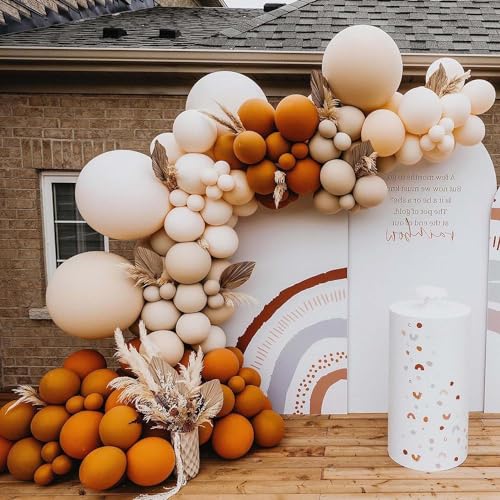 134 Pcs Fall Balloon Arch Kit Burnt Orange Balloons Garland Kit Fall