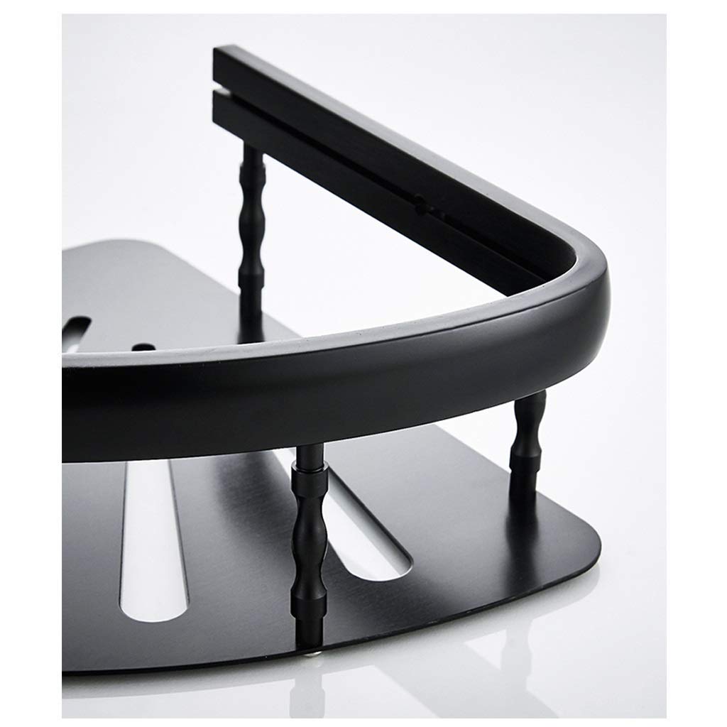 Estante esquinero para baño, Estante esquinero de 2 Niveles, Estante esquinero de Aluminio, Organizador de Ducha, montado en la Pared, Negro