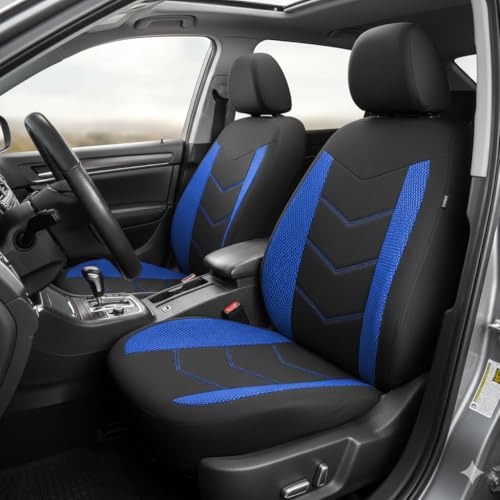 TOYOUN Universal Autositzbezüge für Vordersitze - Sitzbezüge Auto Atmungsaktiv Sitzschoner Auto - Schonbezug Autositz Vorne 2er Set Autozubehör, Blau